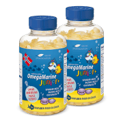 Natural Pharmaceuticals OmegaMarine Junior+™ Opakowanie suplementu diety OmegaMarine Junior+™.