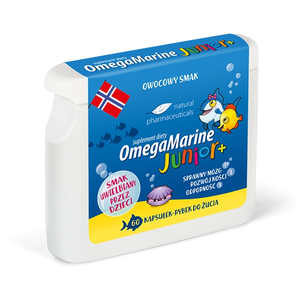Natural Pharmaceuticals OmegaMarine Junior+™ Zdjęcie opakowania produktu